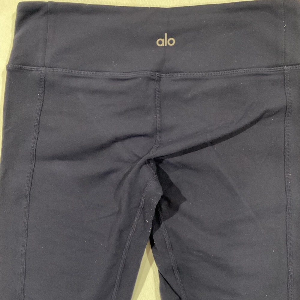 ALO Yoga Navy Moto Rib-Panel Jeggings - Picture 2 of 10